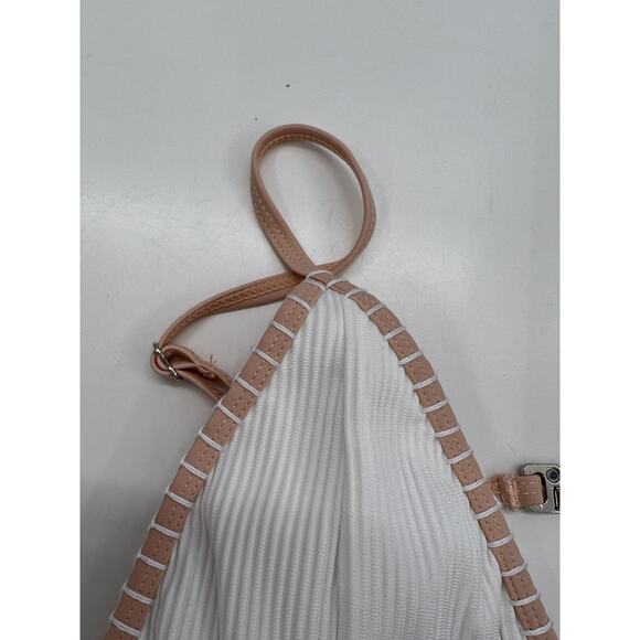 Womens Cupshe Bay of Angles White Crochet Bikini Swim Top - Picture 5 of 7